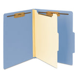 Colored Top Tab Classification Folders, 1 Divider, Letter Size, Blue, 10-box