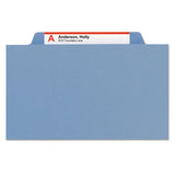 Colored Top Tab Classification Folders, 1 Divider, Letter Size, Blue, 10-box