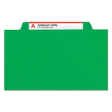 Colored Top Tab Classification Folders, 1 Divider, Letter Size, Green, 10-box