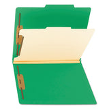Colored Top Tab Classification Folders, 1 Divider, Letter Size, Green, 10-box