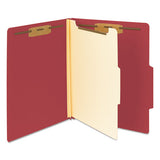 Colored Top Tab Classification Folders, 1 Divider, Letter Size, Red, 10-box