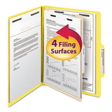 Colored Top Tab Classification Folders, 1 Divider, Letter Size, Yellow, 10-box