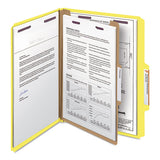 Four-section Pressboard Top Tab Classification Folders With Safeshield Fasteners, 1 Divider, Letter Size, Yellow, 10-box