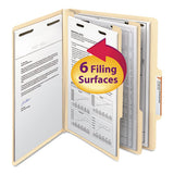 Manila Four- And Six-section Top Tab Classification Folders, 2 Dividers, Letter Size, Manila, 10-box