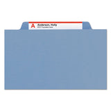 Colored Top Tab Classification Folders, 2 Dividers, Letter Size, Blue, 10-box