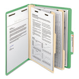 Colored Top Tab Classification Folders, 2 Dividers, Letter Size, Green, 10-box