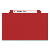 Colored Top Tab Classification Folders, 2 Dividers, Letter Size, Red, 10-box
