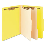 Colored Top Tab Classification Folders, 2 Dividers, Letter Size, Yellow, 10-box