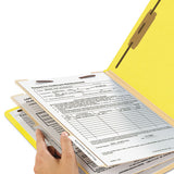 Colored Top Tab Classification Folders, 2 Dividers, Letter Size, Yellow, 10-box