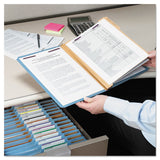 Six-section Pressboard Top Tab Classification Folders With Safeshield Fasteners, 2 Dividers, Letter Size, Blue, 10-box