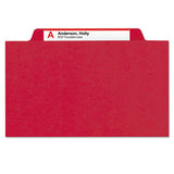 Six-section Pressboard Top Tab Classification Folders With Safeshield Fasteners, 2 Dividers, Letter Size, Bright Red, 10-box