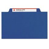 Six-section Pressboard Top Tab Classification Folders With Safeshield Fasteners, 2 Dividers, Letter Size, Dark Blue, 10-box