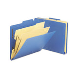 Six-section Poly Classification Folders, 2 Dividers, Letter Size, Blue, 10-box