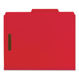 100% Recycled Pressboard Classification Folders, 2 Dividers, Letter Size, Bright Red, 10-box