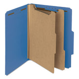100% Recycled Pressboard Classification Folders, 2 Dividers, Letter Size, Dark Blue, 10-box