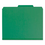 100% Recycled Pressboard Classification Folders, 2 Dividers, Letter Size, Green, 10-box