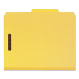 100% Recycled Pressboard Classification Folders, 2 Dividers, Letter Size, Yellow, 10-box