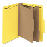 100% Recycled Pressboard Classification Folders, 2 Dividers, Letter Size, Yellow, 10-box