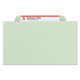 Pressboard Classification Folders With Safeshield Coated Fasteners, 2-5 Cut, 2 Dividers, Letter Size, Gray-green, 10-box