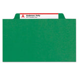 6-section Pressboard Top Tab Pocket-style Classification Folders With Safeshield Fasteners, 2 Dividers, Letter, Green, 10-box