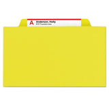 6-section Pressboard Top Tab Pocket-style Classification Folders With Safeshield Fasteners, 2 Dividers, Letter, Yellow, 10-bx