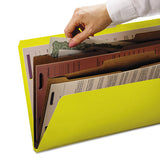 6-section Pressboard Top Tab Pocket-style Classification Folders With Safeshield Fasteners, 2 Dividers, Letter, Yellow, 10-bx