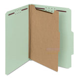 100% Recycled Pressboard Classification Folders, 3 Dividers, Letter Size, Gray-green, 10-box