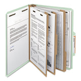 100% Recycled Pressboard Classification Folders, 3 Dividers, Letter Size, Gray-green, 10-box