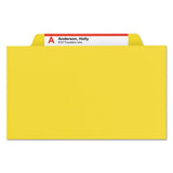 Eight-section Pressboard Top Tab Classification Folders With Safeshield Fasteners, 3 Dividers, Letter Size, Yellow, 10-box