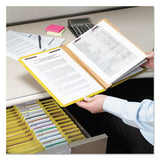 Eight-section Pressboard Top Tab Classification Folders With Safeshield Fasteners, 3 Dividers, Letter Size, Yellow, 10-box