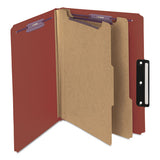 Pressboard Classification Folders With Safeshield Coated Fasteners, 1-3-cut, 2 Dividers, Letter Size, Red, 10-box