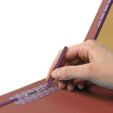 Pressboard Classification Folders With Safeshield Coated Fasteners, 1-3-cut, 2 Dividers, Letter Size, Red, 10-box