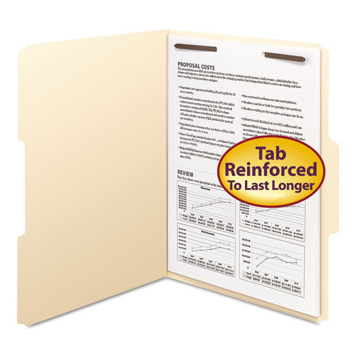 Top Tab 1-fastener Folders, 1-3-cut Tabs, Letter Size, 11 Pt. Manila, 50-box