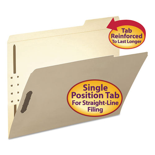 Top Tab 2-fastener Folders, 1-3-cut Tabs, Right Position, Letter Size, 11 Pt. Manila, 50-box