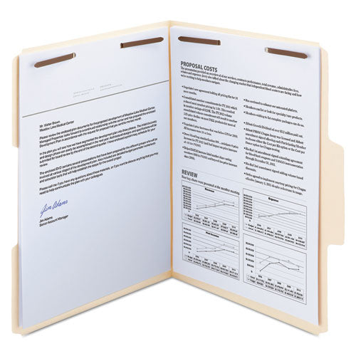Supertab Reinforced Guide Height 2-fastener Folders, 1-3-cut Tabs, Letter Size, 14 Pt. Manila, 50-box
