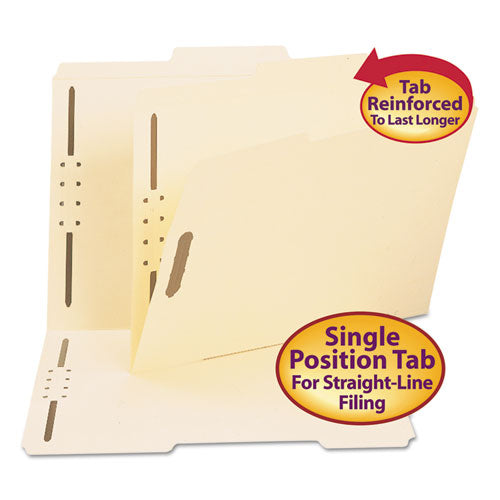 Top Tab 2-fastener Folders, 2-5-cut Tabs, Right Of Center, Letter Size, 11 Pt. Manila, 50-box