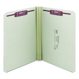 Recycled Pressboard Folders With Two Safeshield Coated Fasteners, Straight Tab, 2" Expansion, Letter Size, Gray-green, 25-box