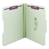 Recycled Pressboard Folders With Two Safeshield Coated Fasteners, 1-3-cut Tabs, 1" Expansion, Letter Size, Gray-green, 25-box