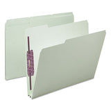 Recycled Pressboard Folders With Two Safeshield Coated Fasteners, 1-3-cut Tabs, 2" Expansion, Letter Size, Gray-green, 25-box