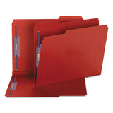 Colored Pressboard Folders With Two Safeshield Coated Fasteners, 1-3-cut Tabs, Letter Size, Bright Red, 25-box