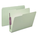 Recycled Pressboard Folders With Two Safeshield Coated Fasteners, 1-3-cut Tabs, 3" Expansion, Letter Size, Gray-green, 25-box