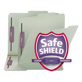 Recycled Pressboard Folders W-two Safeshield Fasteners, 2-5-cut Tab, Right Of Center, 1" Exp, Letter Size, Gray-green, 25-box