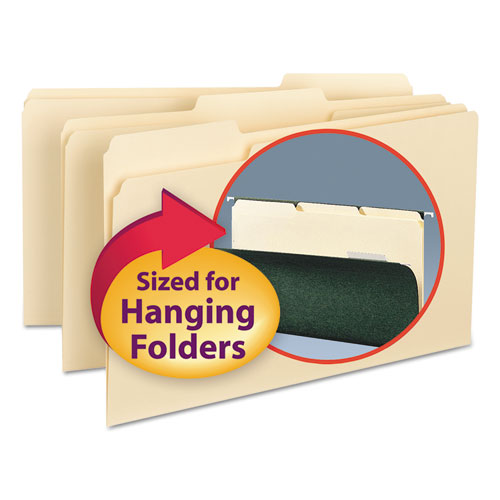 Interior File Folders, 1-3-cut Tabs, Legal Size, Manila, 100-box