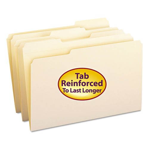 Reinforced Tab Manila File Folders, 1-3-cut Tabs, Legal Size, 11 Pt. Manila, 100-box