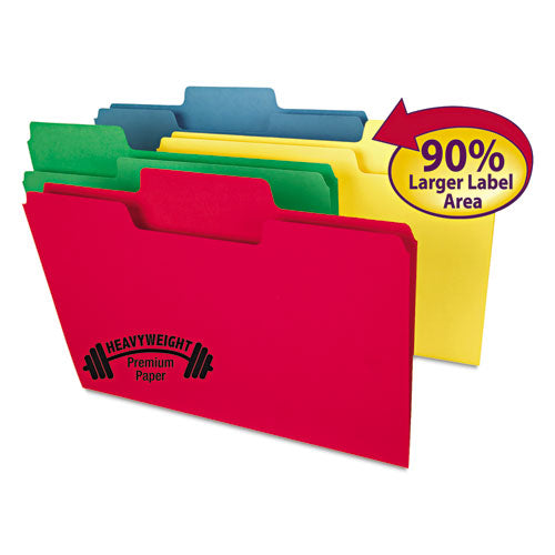 Supertab Colored File Folders, 1-3-cut Tabs, Legal Size, 14 Pt. Stock, Assorted, 50-box