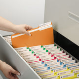 Colored File Folders, 1-3-cut Tabs, Legal Size, Assorted, 100-box
