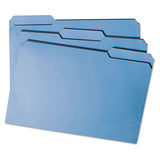 Colored File Folders, 1-3-cut Tabs, Legal Size, Blue, 100-box