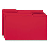 Reinforced Top Tab Colored File Folders, 1-3-cut Tabs, Legal Size, Red, 100-box