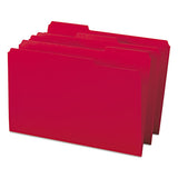 Colored File Folders, 1-3-cut Tabs, Legal Size, Red, 100-box