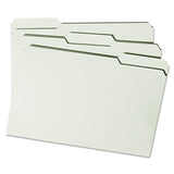 Expanding Recycled Heavy Pressboard Folders, 1-3-cut Tabs, 2" Expansion, Legal Size, Gray-green, 25-box